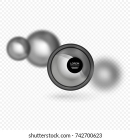 Banner vectorial de la esfera 3d, fondo abstracto