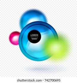 Sphere 3d vector banner, abstract background