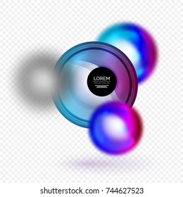 Banner vectorial de la esfera 3d, fondo abstracto