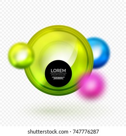 Sphere 3d vector banner, abstract background