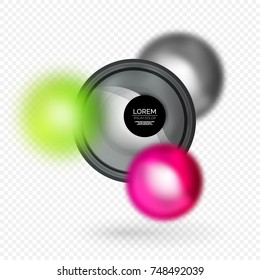 Sphere 3d vector banner, abstract background