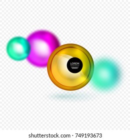 Sphere 3d vector banner, abstract background