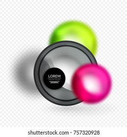 Sphere 3d vector banner, abstract background