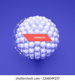 Esfera. modelo de vetor 3d. Ilustração abstrata. Ideia de conceito para ciência, tecnologia, web design e rede.