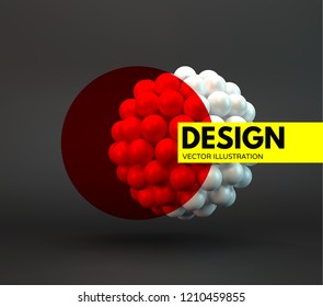 Sphere. 3d vector template. Abstract illustration. Idea concept for science, technology, web design and network.