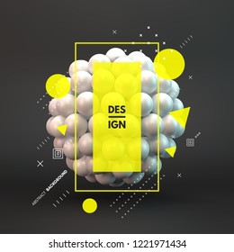 Sphere. 3d vector template. Abstract illustration. Idea concept for science, technology, web design and network.