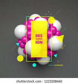 Sphere. 3d vector template. Abstract illustration. Idea concept for science, technology, web design and network.