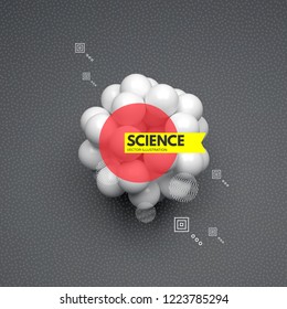 Sphere. 3d vector template. Abstract illustration. Idea concept for science, technology, web design and network.