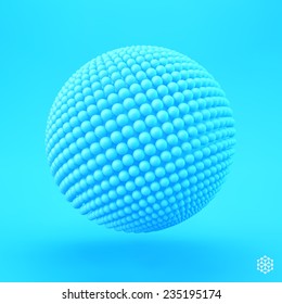 Sphere. 3d vector template. Abstract illustration. 