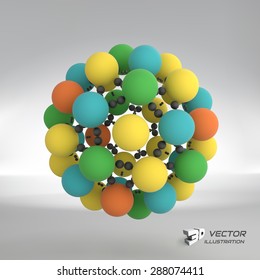 Sphere. 3d vector template. Abstract illustration. Can be used for presentations and design.