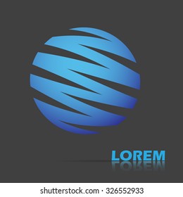 Sphere abstract line logo design. Globe icon.