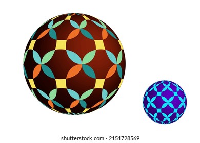 Esfera con ornamento abstracto. Ilustración vectorial colorida.