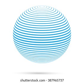 Sphere Abstract. Stripes Globe.