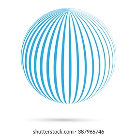 Sphere Abstract. Stripes Globe.