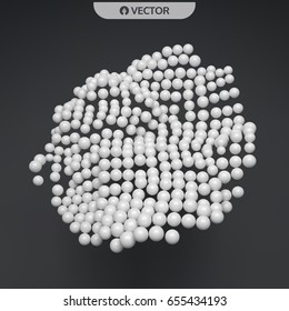 Sphere. Abstract structure with particles. Technology style. Vector illustration.
