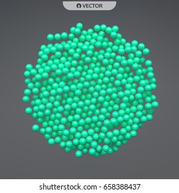 Sphere. Abstract structure with particles. Technology style. Vector illustration.