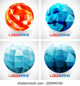 Sphere Abstract Vector Logo Design Template. Globe Collection . Business Technology Circle Icon . New Ecology Creative Idea . 