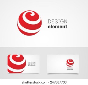 Sphere abstract  vector logo design template and business card template