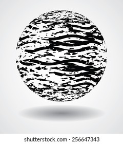 Sphere Abstract Vector Logo Design Template.  Circle Icon in Grunge Style.