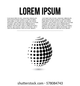 Sphere abstract vector logo design template with place for your text. Business Technology circle icon.