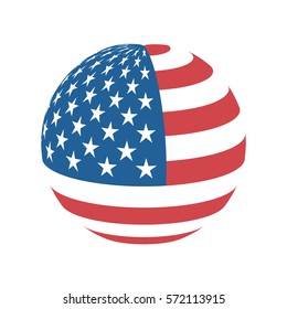Sphere of American flag.