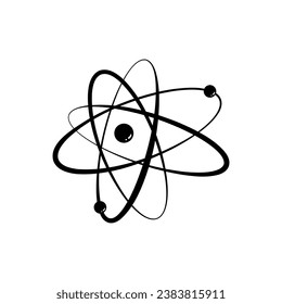 Kugel-Atom-Orbit-Cartoon. molekularer Atomkern, elektronenwissenschaftlich, chemisch-chemischer Kugel-Atomkreiszeichen. einzelne Vektorgrafik-Vektorgrafik