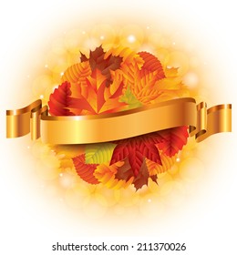 Sphere from autumn leaves background