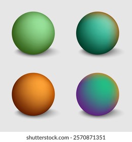 Sphere ball set gradient color for decoration