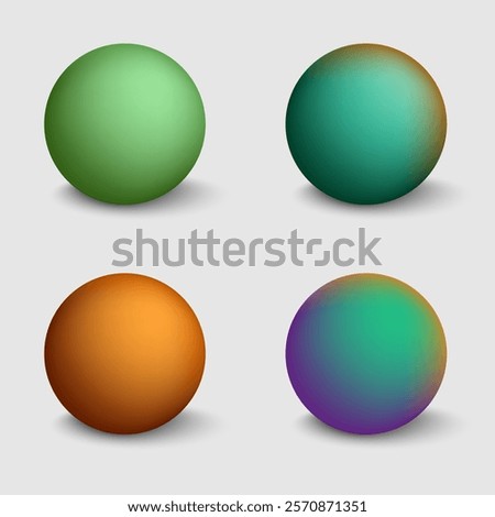 Sphere ball set gradient color for decoration