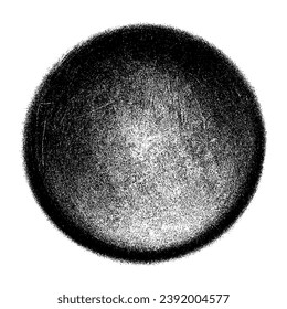 Sphere ball texture grunge circle round abstract vector illustration design element graphic shape isolated white background black rough distressed vintage