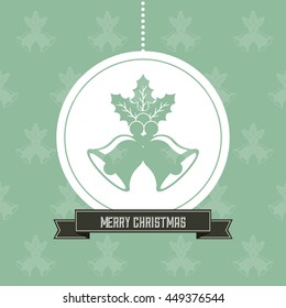 Sphere and bell icon. Merry Christmas design. Vector graphic
