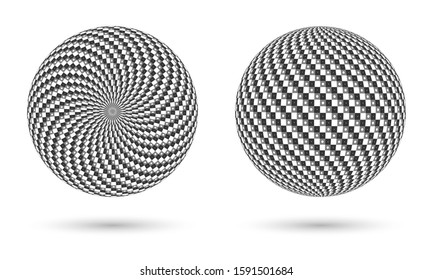 sphere with black and white texture
