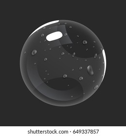 Sphere bottle. Game icon of magic orb. Interface for rpg or match3 game. Empty or used. Big variant. Vector illustration