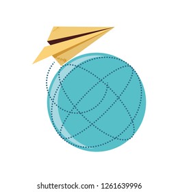 sphere browser with airplane paper