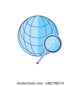 sphere browser with search magnifying glass
