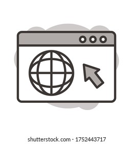 sphere browser in template line style vector illustration design