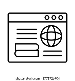 Kugel-Browser mit Vorlagenwebseiten-Stil-Symbol Vektorgrafik-Design