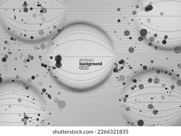 sphere bubble line striped particle dots technology science theme modern art background use for advertisment poster website banner landing page product package design vector eps.
