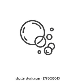 Sphere bubbles line icon. linear style sign for mobile concept and web design. Water bubble outline vector icon. Symbol, logo illustration. Vector graphics
