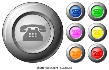 Sphere button telephone set on a white background. Vector illustration.