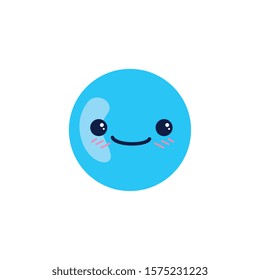 Sphere cartoon design, Kawaii expression cute character funny and emoticon theme Vector illustration