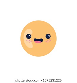 Sphere cartoon design, Kawaii expression cute character funny and emoticon theme Vector illustration