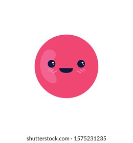 Sphere cartoon design, Kawaii expression cute character funny and emoticon theme Vector illustration
