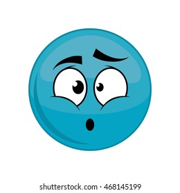 sphere cartoon face expression icon. Isolated and flat illustration