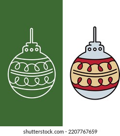 sphere christmas tree ornament icon