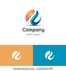 Sphere Circle abstract Corporate logo design, initial letter e circle technology logo icon design