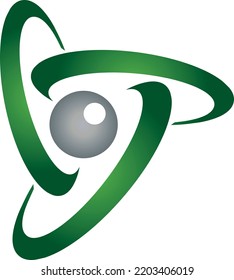Ámbito y círculos, logotipo de tecnología y servicios