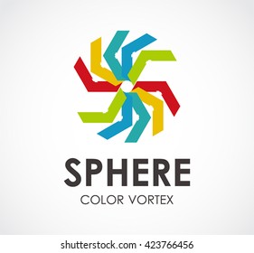 Sphere color of line vortex abstract vector and logo design or template creative business icon of company identity symbol concept