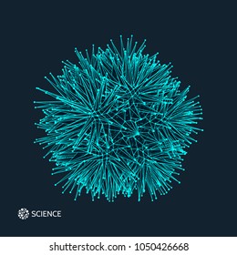 Sphere with connected lines. Global digital connections. Wireframe illustration. Abstract 3d grid design. Technology style.