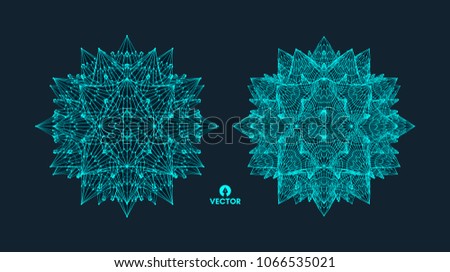 Sphere with connected lines. Global digital connections. Wireframe illustration. Abstract 3d grid design. Technology style.